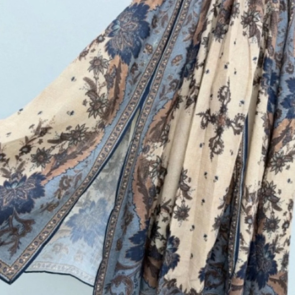 Zimmermann Retro Halter Neck Deep V Backless Linen Print Maxi Dress - Picture 9 of 9